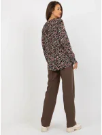 Blúzka D73771M11081A čierna a béžová Blúzka D73771M11081A čierna a béžová