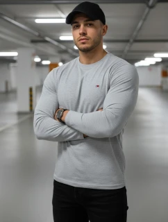 Pánské šedé tričko s dlouhým rukávem Dstreet model 21963473 - FashionStreet