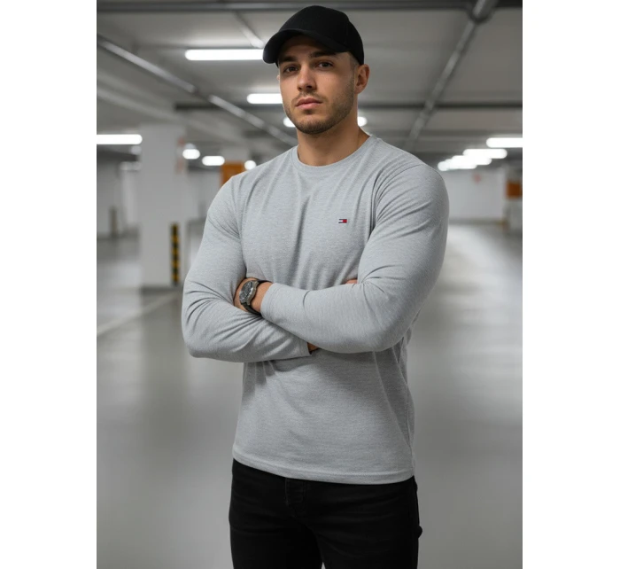 Pánské šedé tričko s dlouhým rukávem Dstreet model 21963473 - FashionStreet