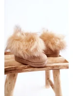 Dziecięce Botki Śniegowce Z Futerkiem Beżowe Ariana