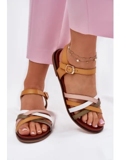 Dámské sandály s se pásky žluté model 21697530 - SERGIO LEONE