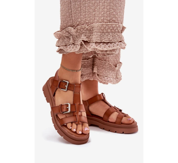 Dámské Sandály Eko Kůže S Přezkami Camel model 21699613 - Boto