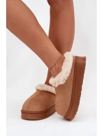 Dámské pantofle s kožíškem Camel model 21772655 - Boto Dámské pantofle s kožíškem Camel model 21772655 - Boto