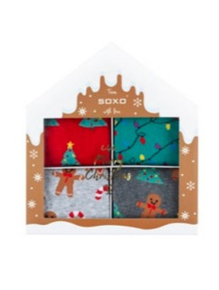 Vianočné ponožky SOXO v krabici / 4-pack 70781A
