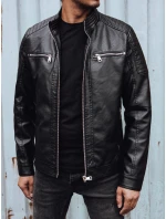 Pánská přechodná kožená bunda černá Dstreet TX4731