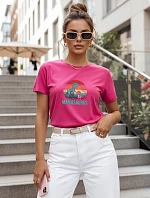 Dámske tričko na Deň matiek s potlačou Mamasaurus ružové FashionStreet NX5027RY