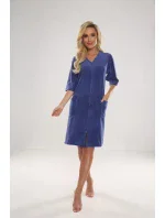 Dámský župan se zipem De Lafense 431 Velur M-4XL