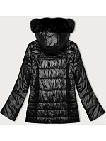 Černá prošívaná dámská bunda s kapucí model 21246815 - S'WEST