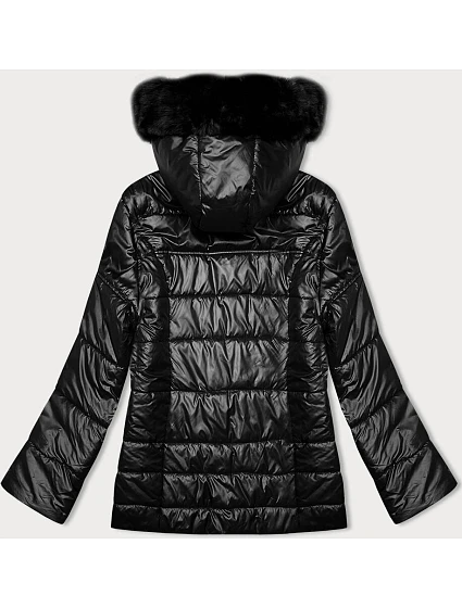Černá prošívaná dámská bunda s kapucí model 21246815 - S'WEST