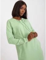 Dámské teplákové mini šaty v pistáciové barvě model 20840800 - Factory Price Dámské teplákové mini šaty v pistáciové barvě model 20840800 - Factory Price