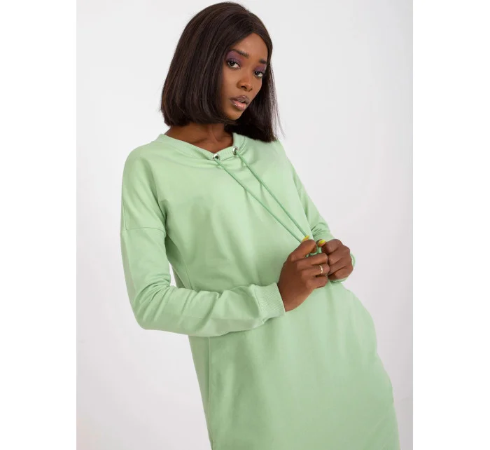 Dámské teplákové mini šaty v pistáciové barvě model 20840800 - Factory Price Dámské teplákové mini šaty v pistáciové barvě model 20840800 - Factory Price