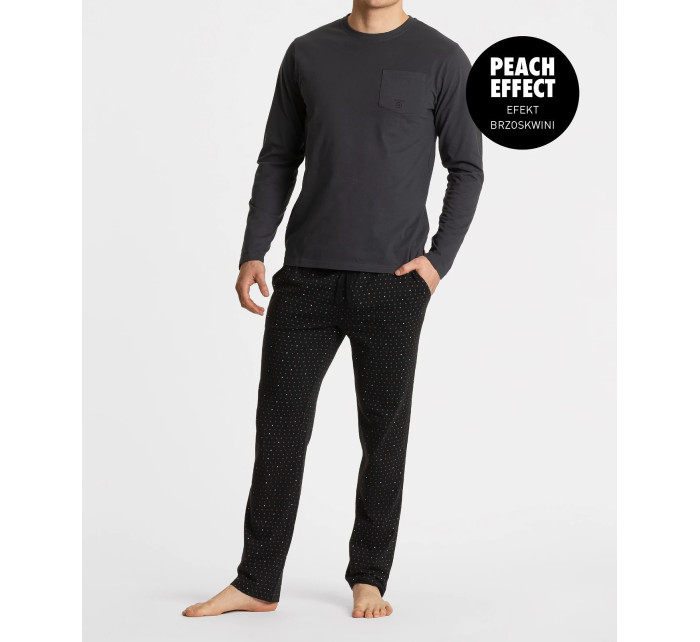 Pánske pyžamo NMP-361-01 Tmavo šedý / čierny vzor - Atlantic