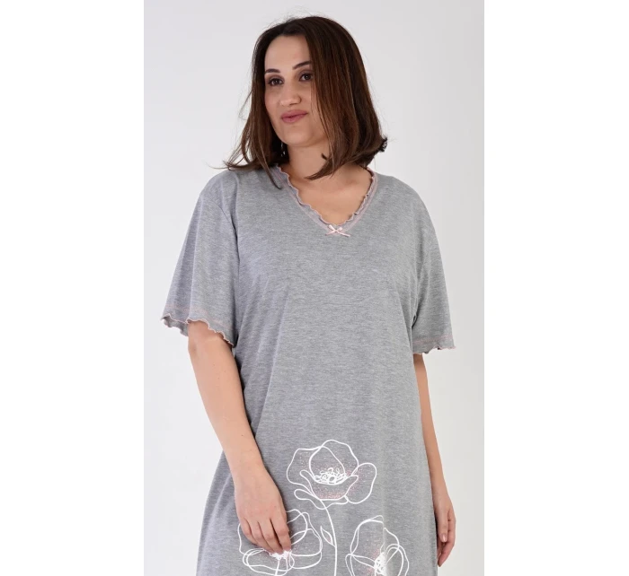 Dámská noční košile s krátkým rukávem model 18596631 - Vienetta Dámská noční košile s krátkým rukávem model 18596631 - Vienetta