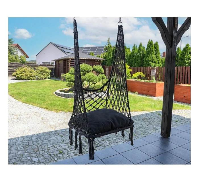 Závesná sedačka DRAGON HAMMOCK 60x60x115 cm s poduškou DARK GREY Závesná sedačka DRAGON HAMMOCK 60x60x115 cm s poduškou DARK GREY
