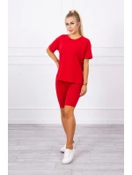 Souprava top+legíny červená