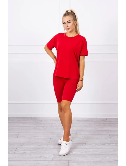 Souprava top+legíny červená Souprava top+legíny červená