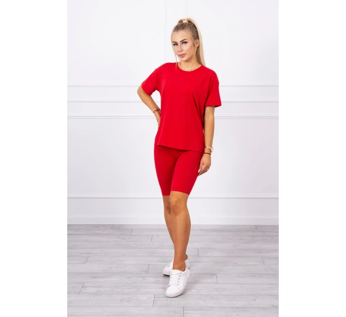 Souprava top+legíny červená