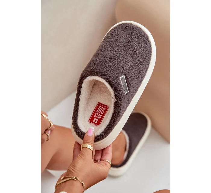 Zateplené Pantofle Na Silné Podešvi Big Star model 21678335 Tmavě Šedé - Big Star Shoes Zateplené Pantofle Na Silné Podešvi Big Star model 21678335 Tmavě Šedé - Big Star Shoes