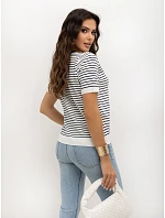 Sweter IR SW model 22284413 biało granatowy - FPrice Sweter IR SW model 22284413 biało granatowy - FPrice