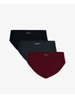 Klasické pánske nohavičky ATLANTIC 3Pack - čierna/sivá/vínová