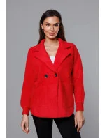 Krátký červený přehoz přes oblečení typu alpaka model 18059121 - MADE IN ITALY