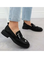 Dámske topánky lords s motýľmi čierne Potocki SZ12650