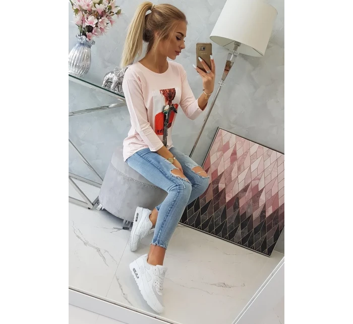 3D halenka pudrově růžová model 18743914 - K-Fashion