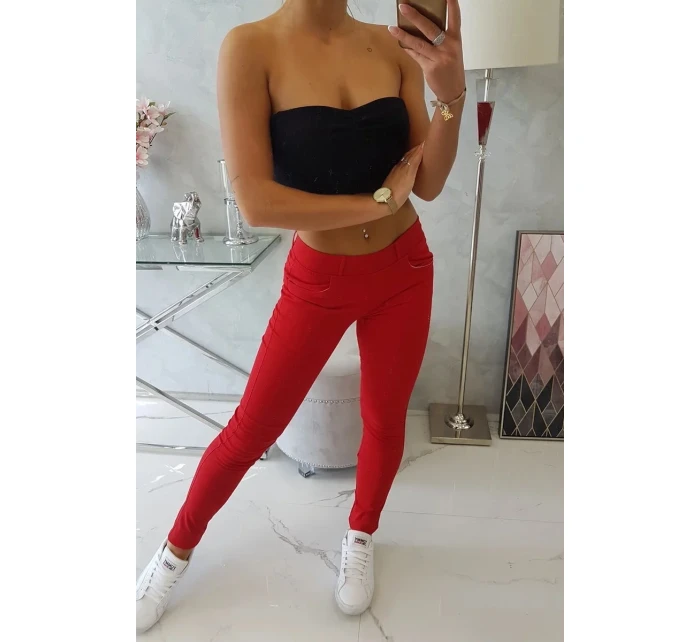 Kalhoty v barvě džínové červené Kalhoty v barvě džínové červené