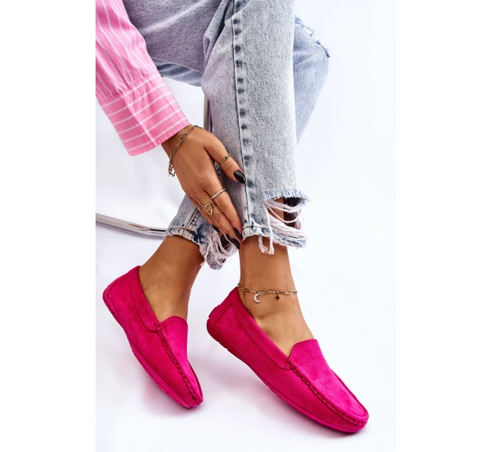 Zamszowe Mokasyny Damskie Fuksja Morreno Zamszowe Mokasyny Damskie Fuksja Morreno