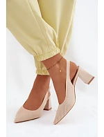 Materiál sandále na podpätku Beige Elissea