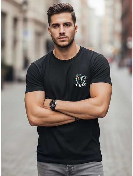 koszulka męska z nadrukiem czarna model 22198749 - FashionStreet