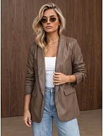 Dámska kožená bunda so zvrásnenými rukávmi Fango FashionStreet PY0166