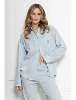 Pyžamo Leveza 1768 Ania, s dlhými rukávmi, veľkosti M–2XL, na zapínanie
