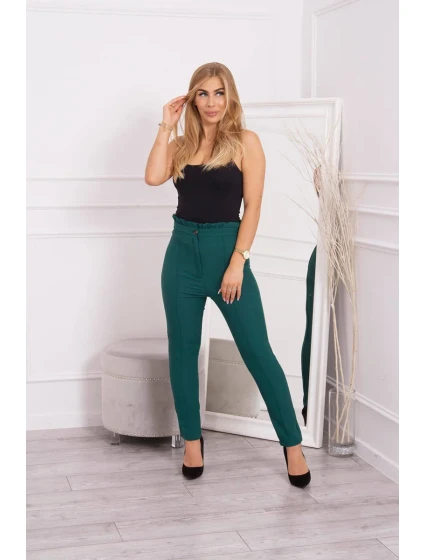 Tmavě zelené kalhoty na model 18749324 - K-Fashion