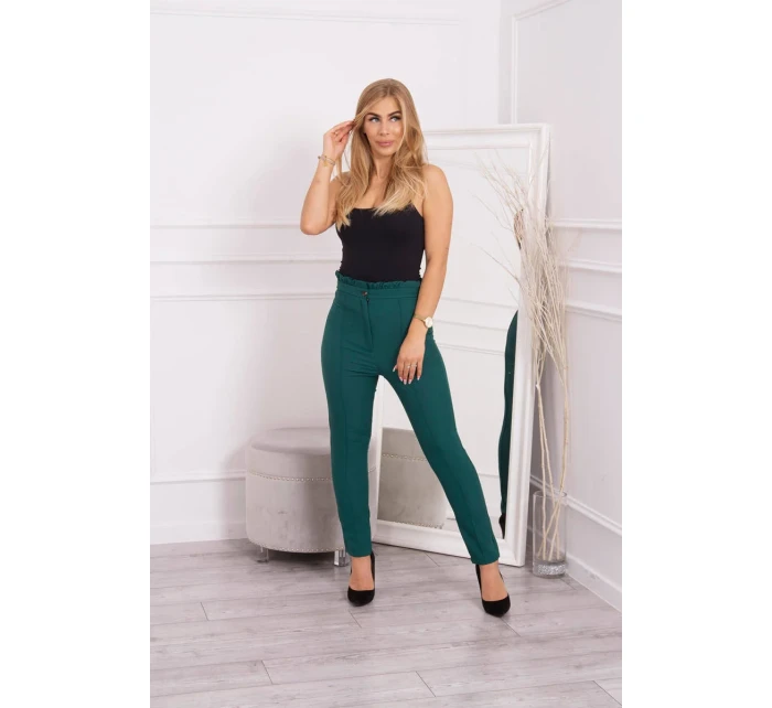 Tmavě zelené kalhoty na model 18749324 - K-Fashion