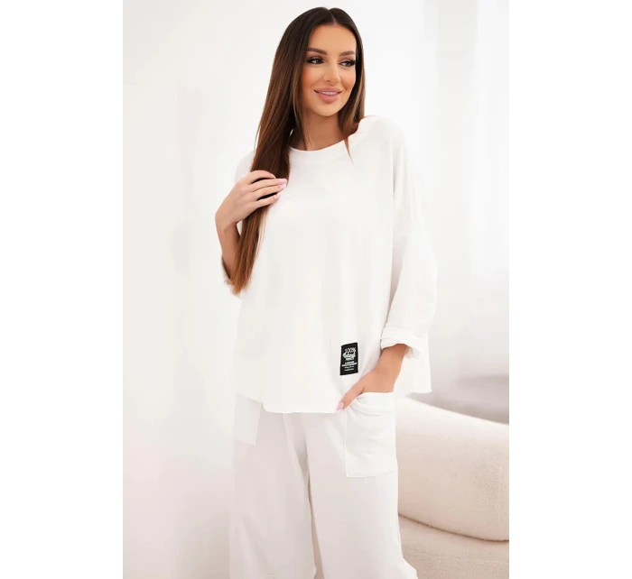 Bavlněný komplet mikina + kalhoty ecru