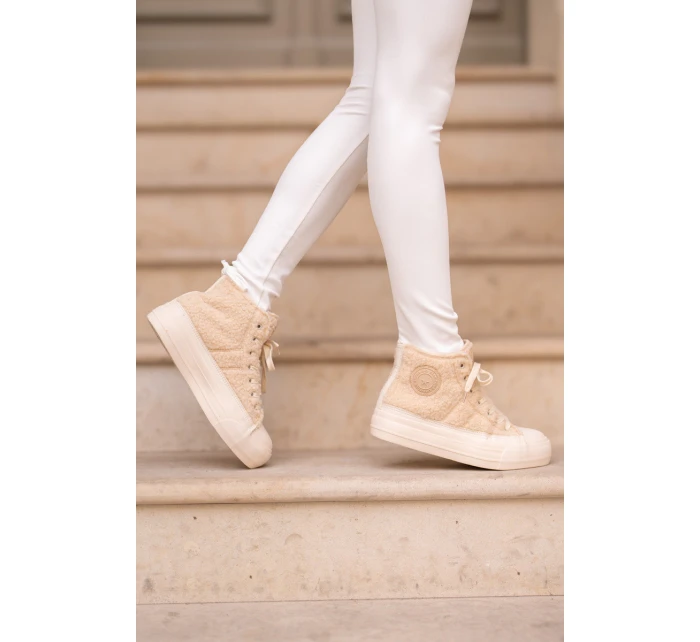 Zateplené Dámské Tenisky S Kožíškem  Big Star Béžové model 21675253 - Big Star Shoes
