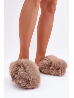 Dámské Kožešinové Pantofle Tmavě Béžové model 21681699 - Boto