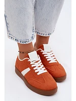 Dámské tenisky z imitace semiše oranžové Calira