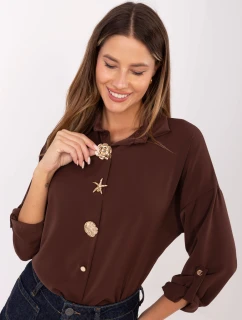 MI košeľa KS 4192.34 tmavohnedá