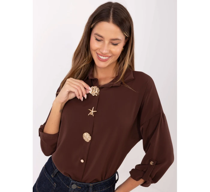 Koszula MI KS model 21441111 ciemny brązowy - FPrice