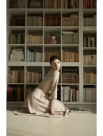 B255 Zavinovacie šaty so šálovým golierom - béžové