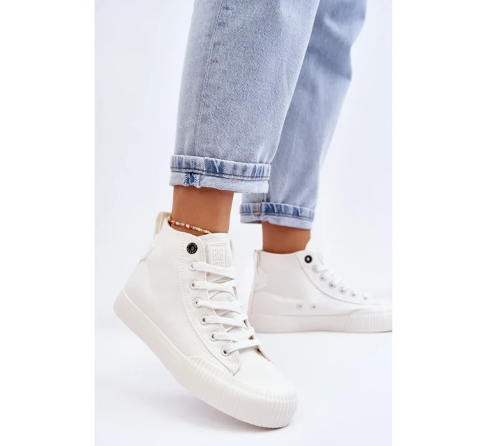 Dámské vysoké tenisky Big Star Fabric LL274445 Bílé