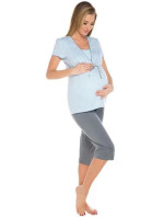 Dámske tehotenské a dojčiace pyžamo Felicita modro-šedá - Italian Fashion