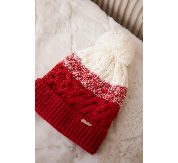 Fleecová čiapka Ilona K218 malpberry+ecru