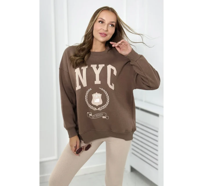 Bavlnená súprava, zateplená mikina + legíny hnedý Bavlnená súprava, zateplená mikina + legíny hnedý