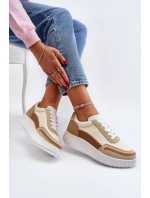 Dámské tenisky na platformě béžové model 21650631 - Boto