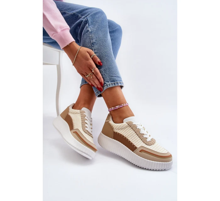Dámské tenisky na platformě béžové model 21650631 - Boto