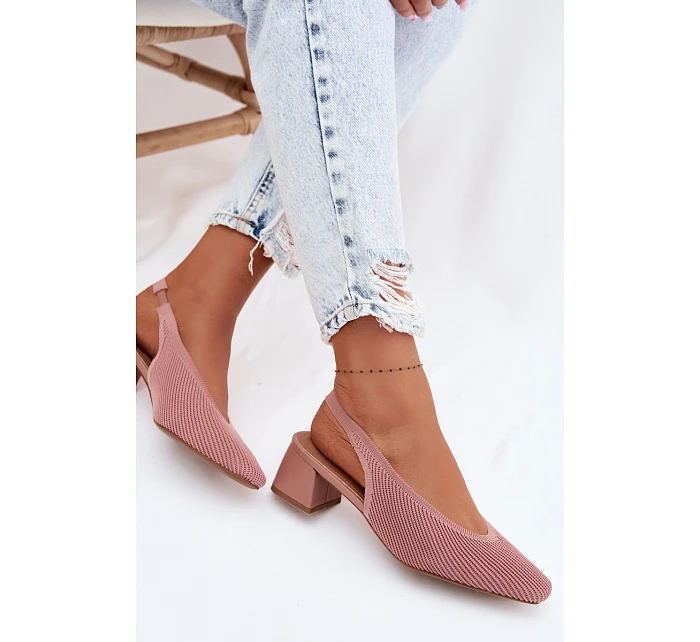 Materiálové dámské sandály na podpatku Růžové Marcelle