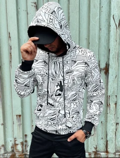 Pánska mikina s kapucňou biela FashionStreet BX5790